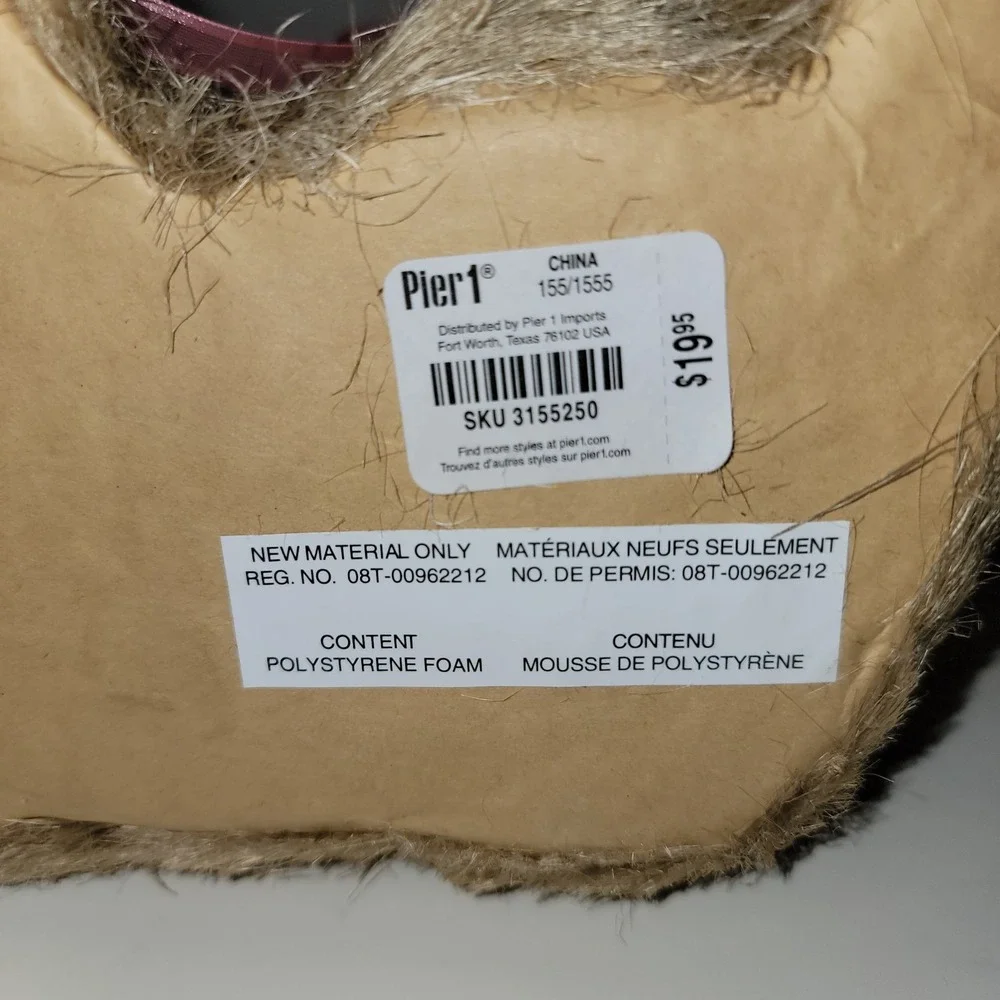 Pier 1 Sisal Bunny Rabbit Resting W/Bendable Ears Easter 10